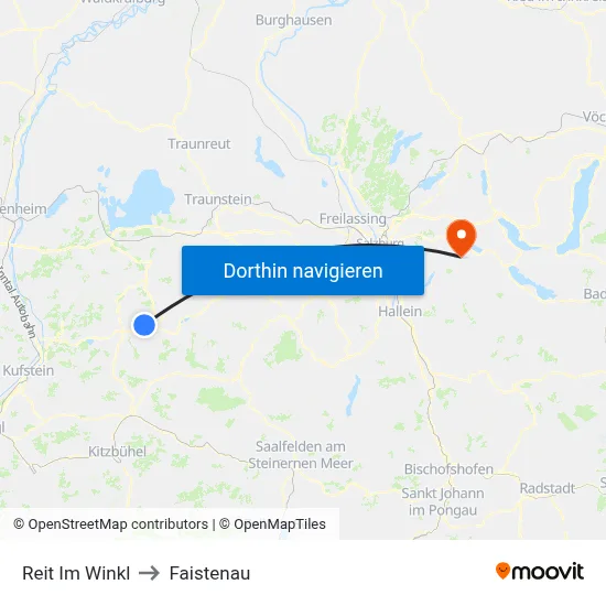 Reit Im Winkl to Faistenau map