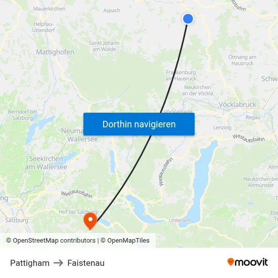 Pattigham to Faistenau map