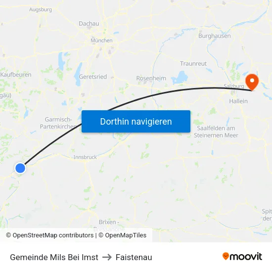Gemeinde Mils Bei Imst to Faistenau map