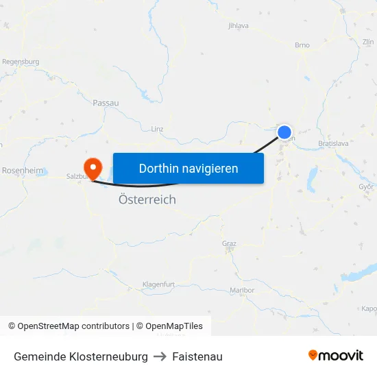 Gemeinde Klosterneuburg to Faistenau map
