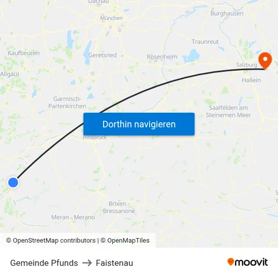 Gemeinde Pfunds to Faistenau map