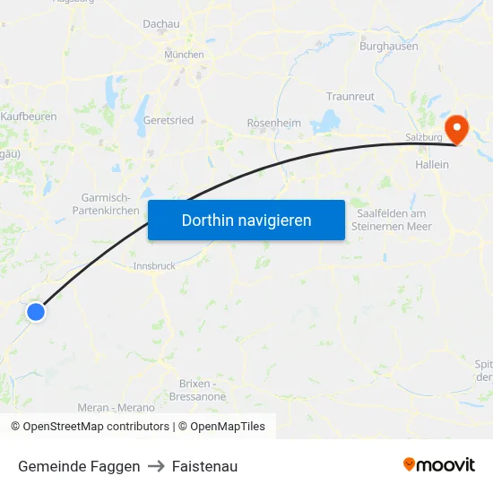Gemeinde Faggen to Faistenau map