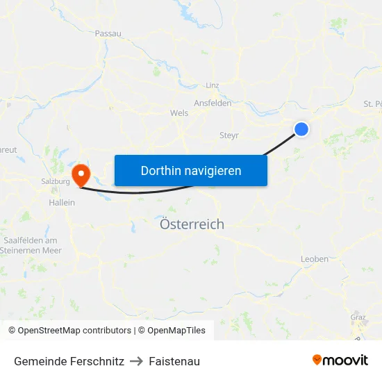 Gemeinde Ferschnitz to Faistenau map