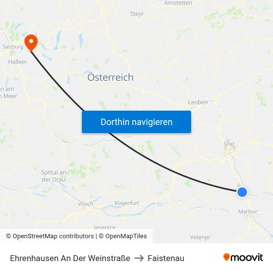 Ehrenhausen An Der Weinstraße to Faistenau map