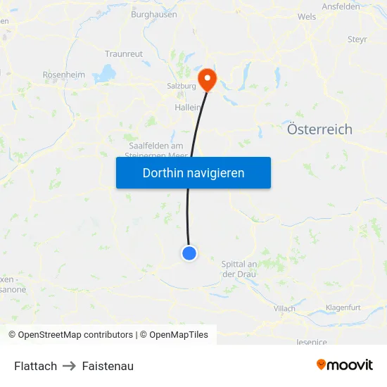 Flattach to Faistenau map