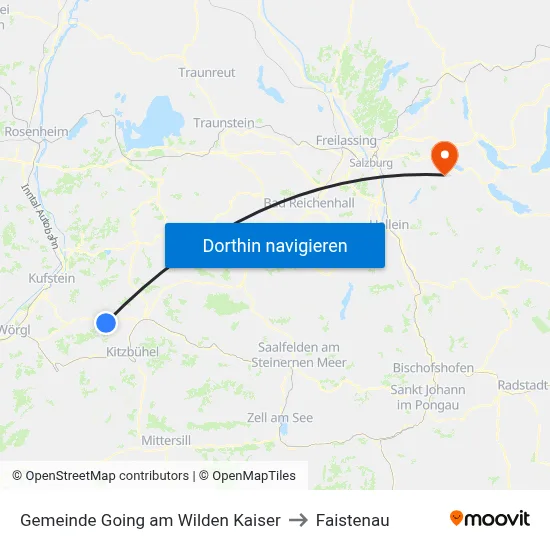 Gemeinde Going am Wilden Kaiser to Faistenau map