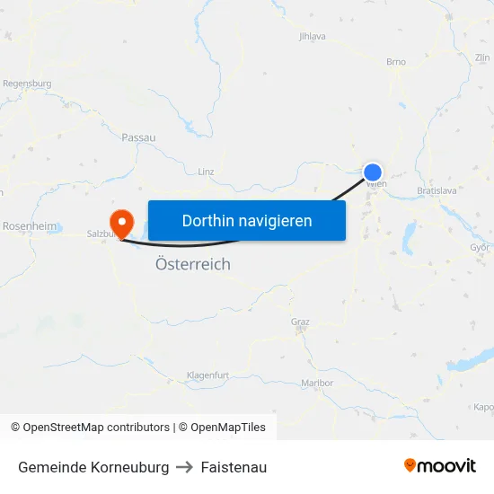 Gemeinde Korneuburg to Faistenau map