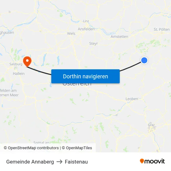 Gemeinde Annaberg to Faistenau map