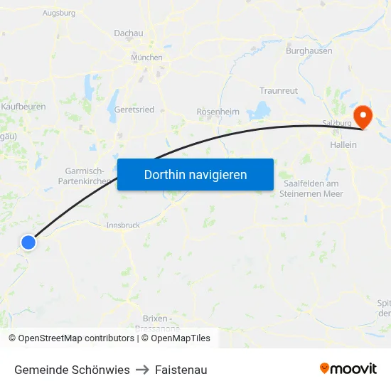 Gemeinde Schönwies to Faistenau map