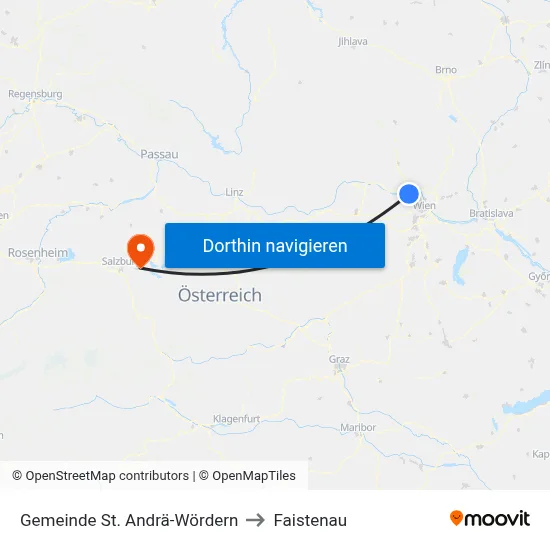 Gemeinde St. Andrä-Wördern to Faistenau map