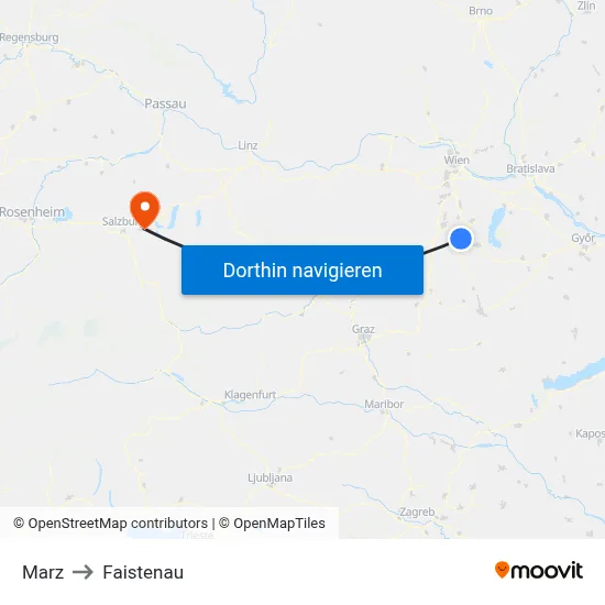 Marz to Faistenau map