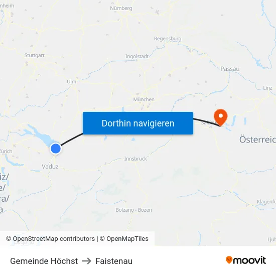 Gemeinde Höchst to Faistenau map