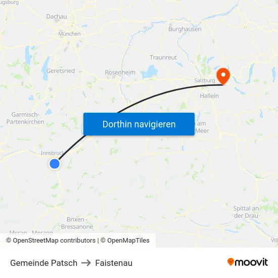 Gemeinde Patsch to Faistenau map