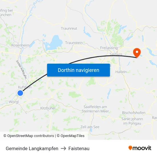 Gemeinde Langkampfen to Faistenau map