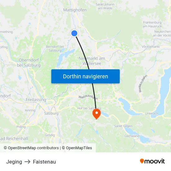 Jeging to Faistenau map