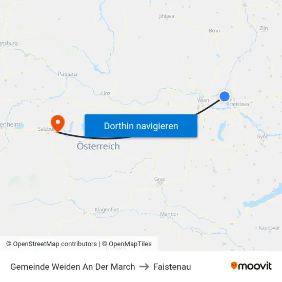 Gemeinde Weiden An Der March to Faistenau map