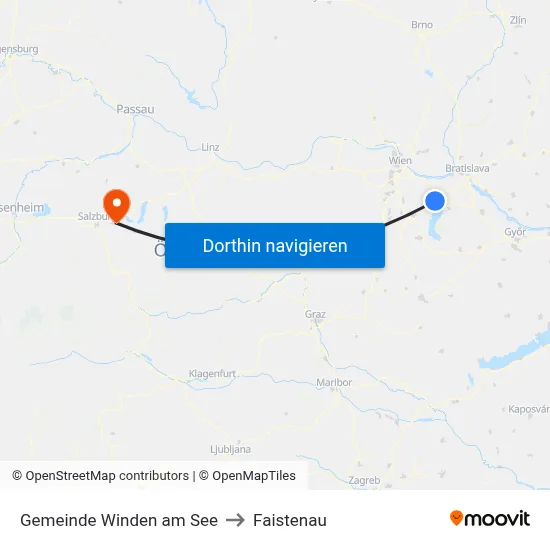 Gemeinde Winden am See to Faistenau map