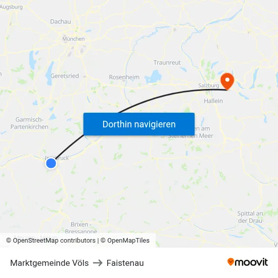 Marktgemeinde Völs to Faistenau map
