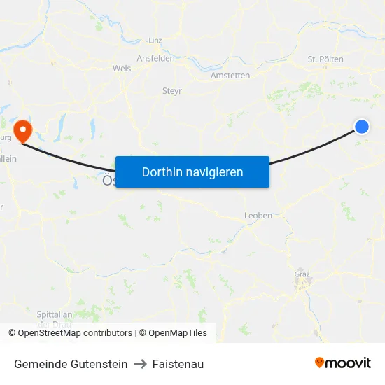 Gemeinde Gutenstein to Faistenau map