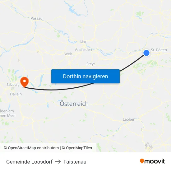 Gemeinde Loosdorf to Faistenau map