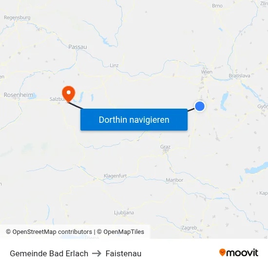 Gemeinde Bad Erlach to Faistenau map