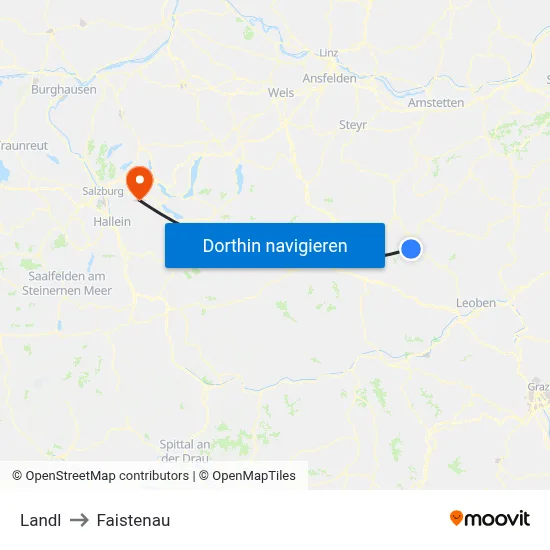 Landl to Faistenau map