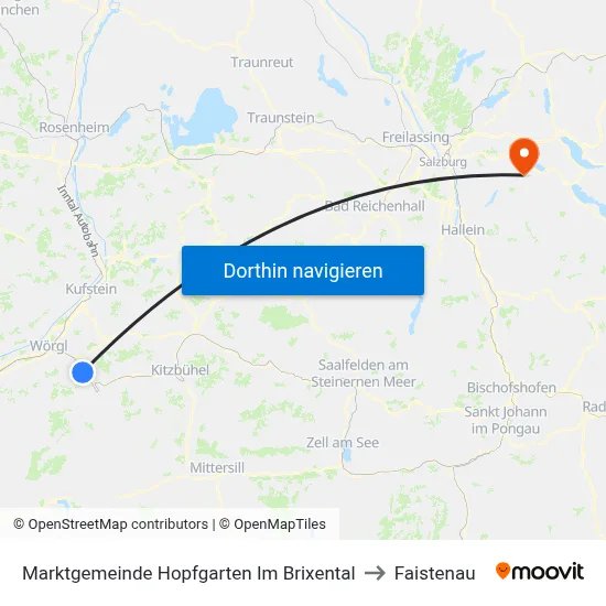 Marktgemeinde Hopfgarten Im Brixental to Faistenau map