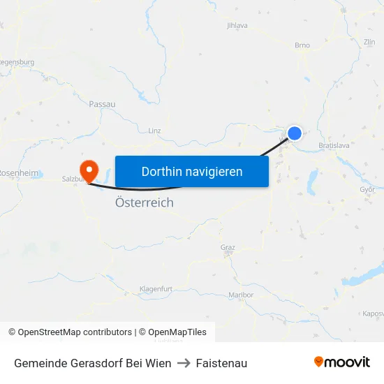 Gemeinde Gerasdorf Bei Wien to Faistenau map