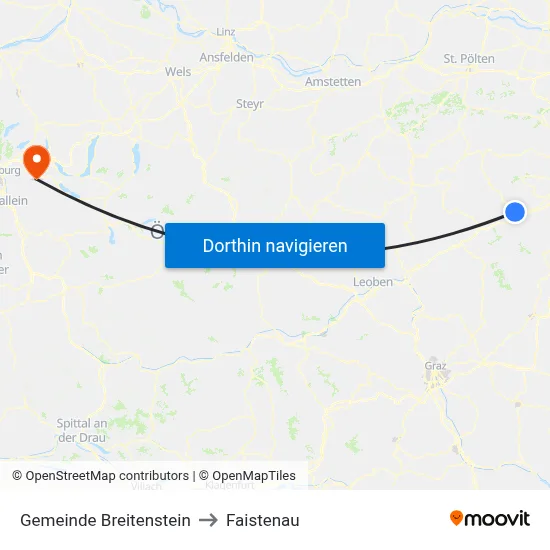 Gemeinde Breitenstein to Faistenau map