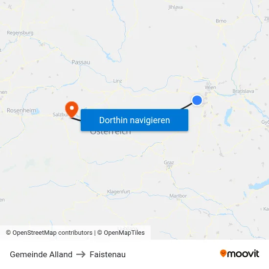 Gemeinde Alland to Faistenau map