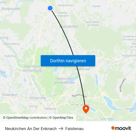 Neukirchen An Der Enknach to Faistenau map