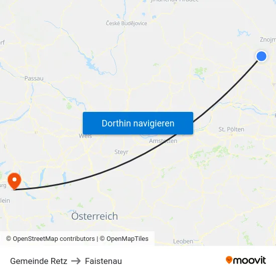 Gemeinde Retz to Faistenau map