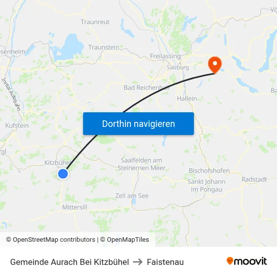 Gemeinde Aurach Bei Kitzbühel to Faistenau map