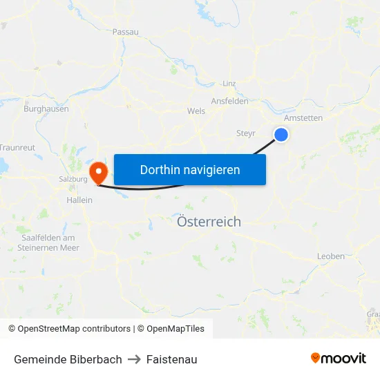 Gemeinde Biberbach to Faistenau map