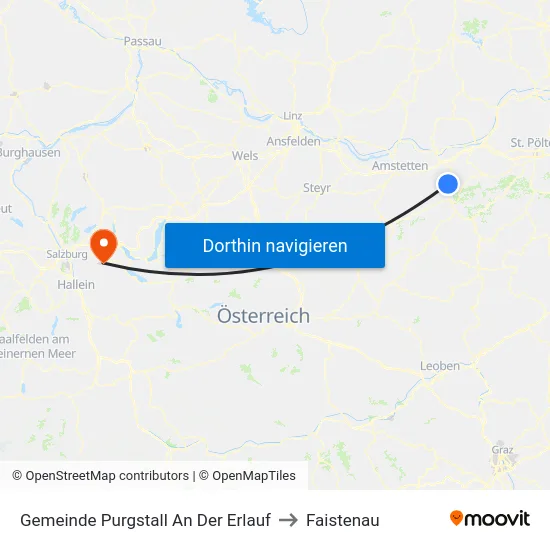 Gemeinde Purgstall An Der Erlauf to Faistenau map