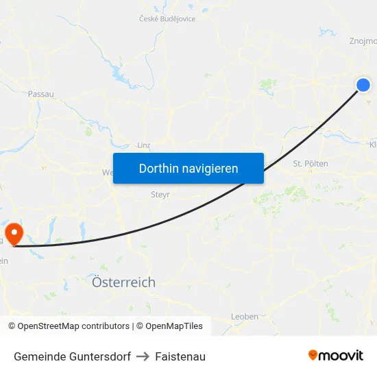 Gemeinde Guntersdorf to Faistenau map