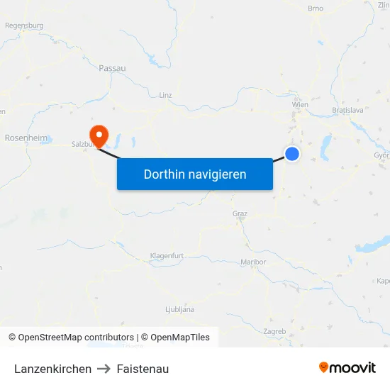 Lanzenkirchen to Faistenau map
