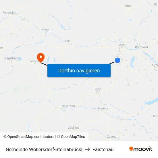 Gemeinde Wöllersdorf-Steinabrückl to Faistenau map