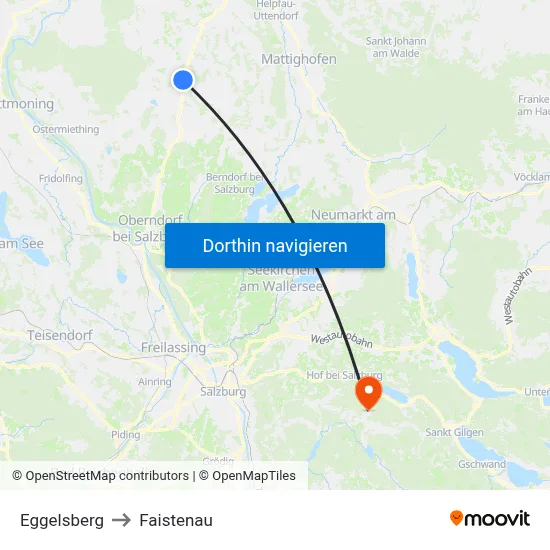Eggelsberg to Faistenau map