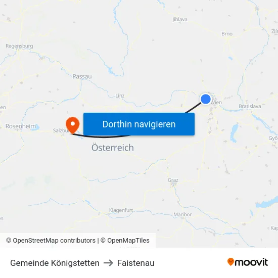 Gemeinde Königstetten to Faistenau map