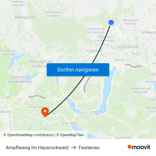 Ampflwang Im Hausruckwald to Faistenau map