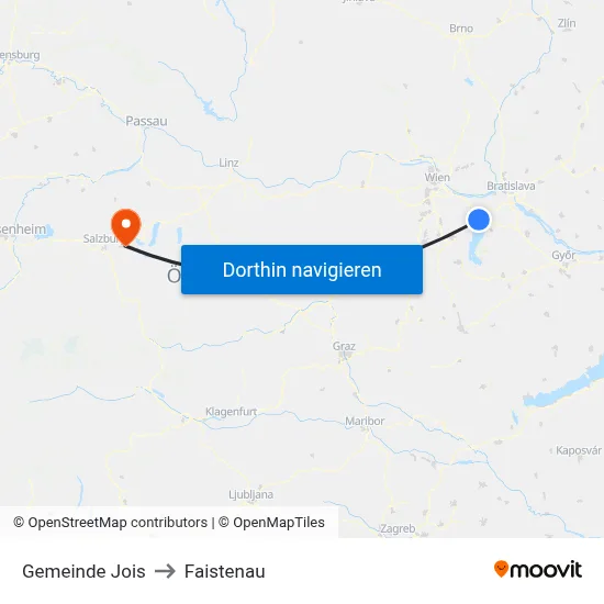 Gemeinde Jois to Faistenau map