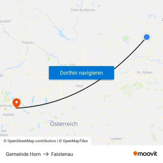 Gemeinde Horn to Faistenau map