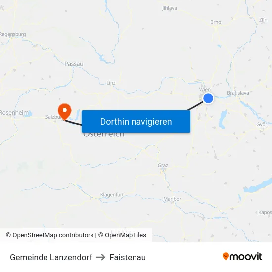 Gemeinde Lanzendorf to Faistenau map