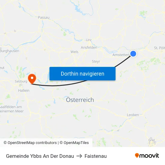 Gemeinde Ybbs An Der Donau to Faistenau map