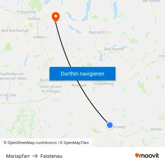 Mariapfarr to Faistenau map