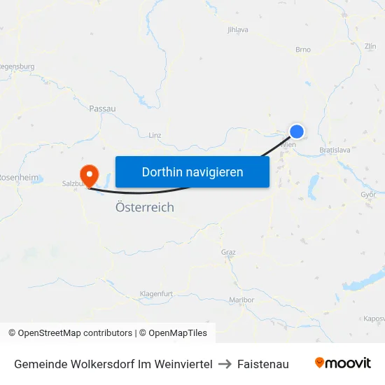 Gemeinde Wolkersdorf Im Weinviertel to Faistenau map