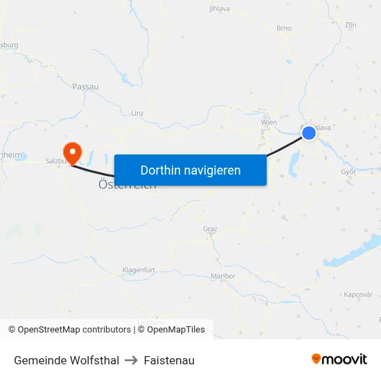 Gemeinde Wolfsthal to Faistenau map