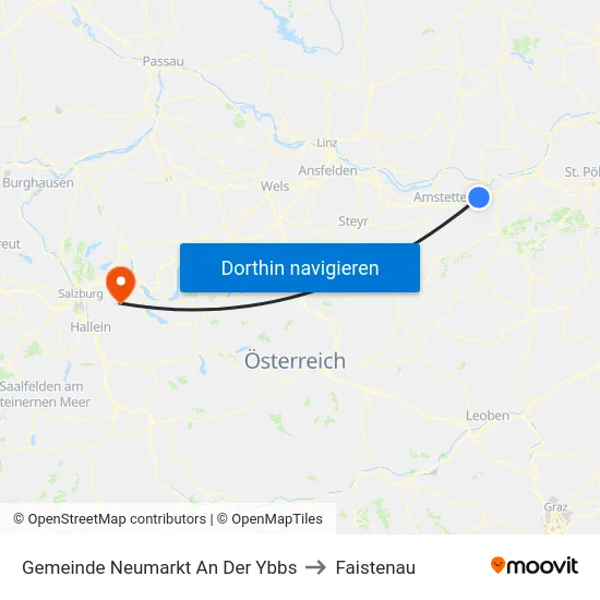 Gemeinde Neumarkt An Der Ybbs to Faistenau map
