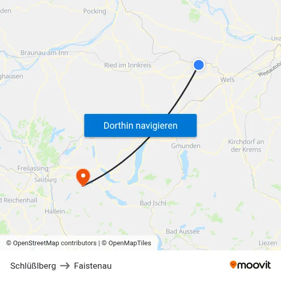 Schlüßlberg to Faistenau map
